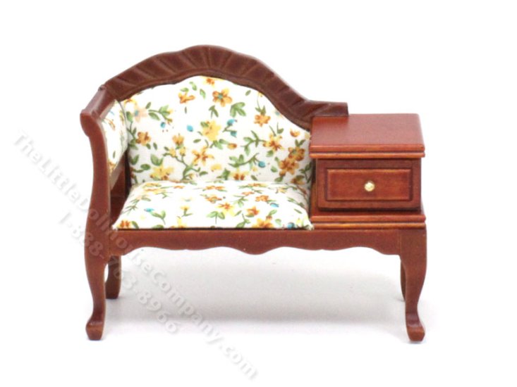 (image for) Miniature Walnut Telephone Table for Dollhouses