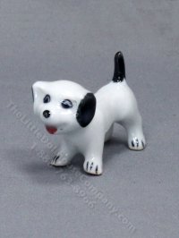 (image for) Miniature Porcelain Dog Figurine for Dollhouses