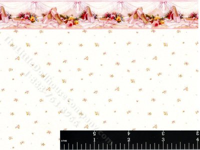 (image for) Dollhouse Scale Model Wallpaper Floral and Ballerina Shoes