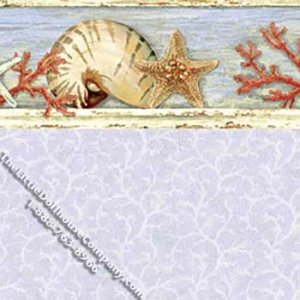 (image for) Coral & Starfish Pattern Miniature Wallpaper for Dollhouses