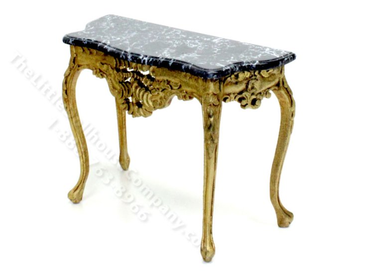 (image for) Miniature Marble-Topped Console Table for Dollhouses