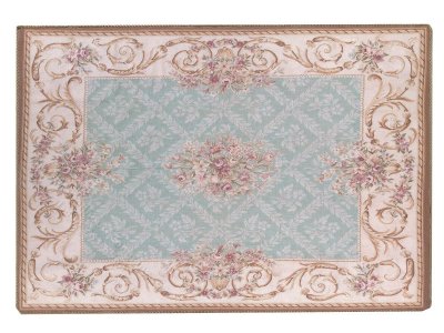 (image for) Miniature Large 'Beatrice' Rug - Blue and Pink Floral