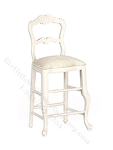 (image for) Dollhouse Miniature White Kitchen Bar Stools