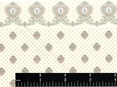 (image for) Cream Petite Heart Miniature Wallpaper for Dollhouses