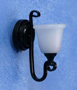 (image for) Dollhouse Scale Model Wall Sconce Black, 12V