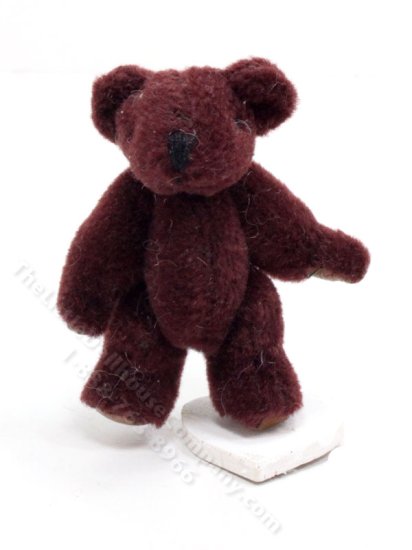 (image for) Miniature Dark Brown Bear Plush for Dollhouses