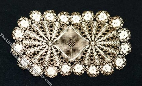 (image for) Miniature Large Oval Laser Cut Doily for Dollhouses