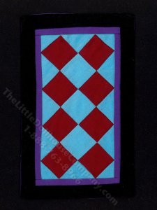 (image for) Miniature Blue, Blac, and Violet Diamond Quilt for Dollhouses