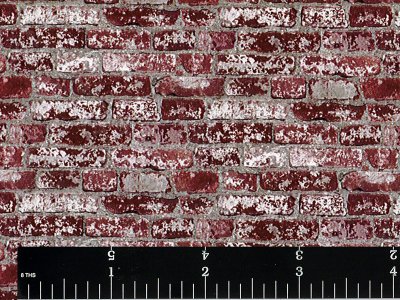 (image for) Rustic Brown Brick Miniature Wallpaper for Dollhouses