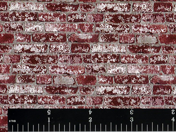 (image for) Rustic Brown Brick Miniature Wallpaper for Dollhouses
