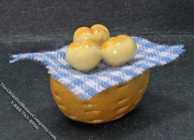 (image for) Miniature Basket of Bread for Dollhouses