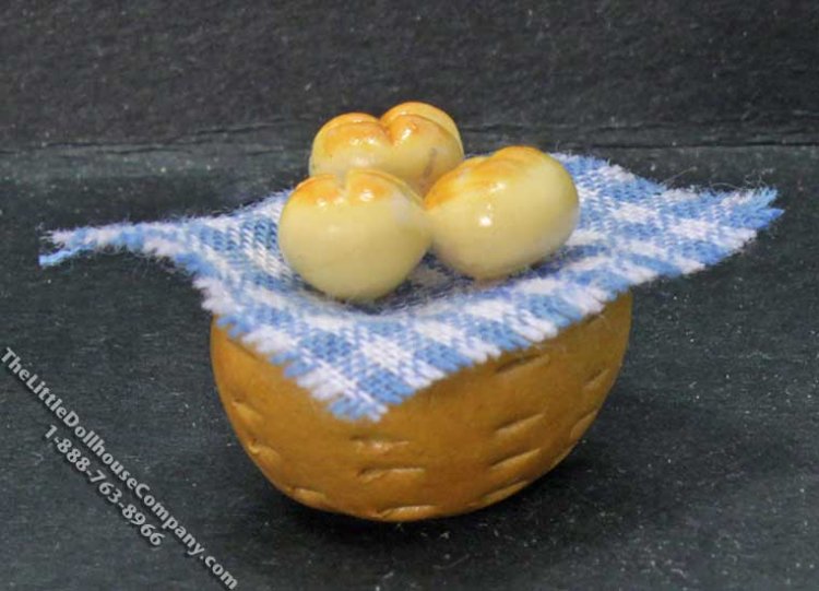 (image for) Miniature Basket of Bread for Dollhouses