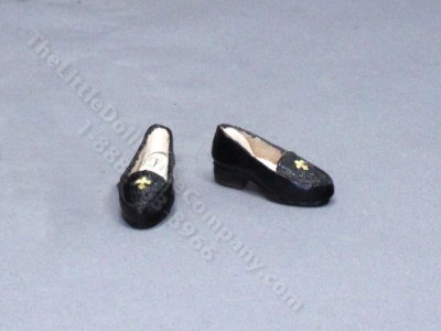 (image for) Black Leather Loafers with Fleur de Lis by Judith Blondell