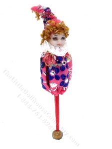 (image for) Handmade Miniature Jester Stick Doll for Dollhouses