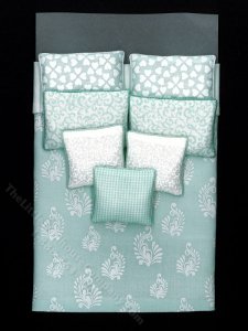 (image for) Miniature Double Seaglass & White Scroll Print Bedding Set