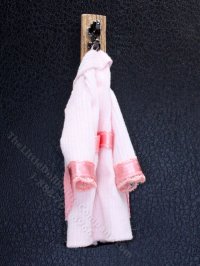 (image for) Miniature Pink Lady's Bathrobe on Hook for Dollhouses