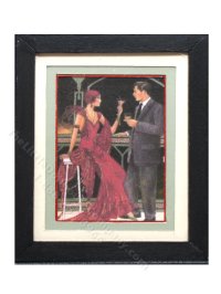 (image for) Miniature Framed Print Man and Woman at the Bar