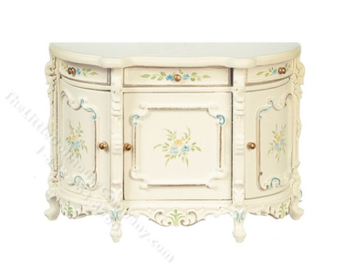 (image for) Miniature White Buffet Table for Dollhouses