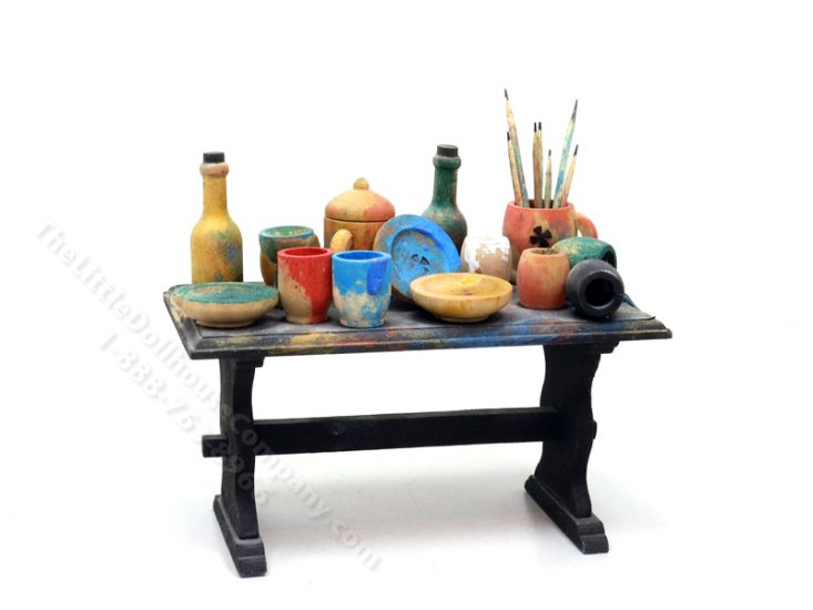 (image for) Vintage Miniature Artist's Workstation for Dollhouses
