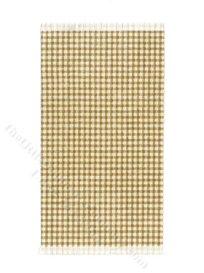 (image for) Miniature White and Beige Gingham Rug for Dollhouses