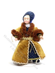 (image for) Miniature Handcrafted Renaissance Girl in Gold Velvet