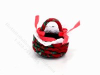 (image for) Miniature Handmade Red Basket for Dollhouses
