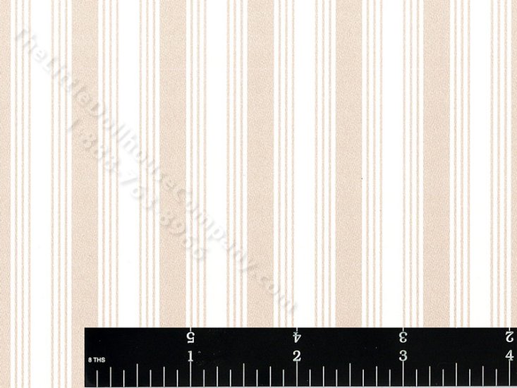 (image for) Gold and Ivory Stripe Miniature Wallpaper for Dollhouses