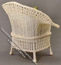 (image for) Miniature White Wicker Chair for Dollhouses