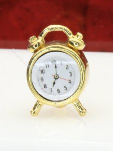 (image for) Miniature Traditional Gold Alarm Clock for Dollhouses