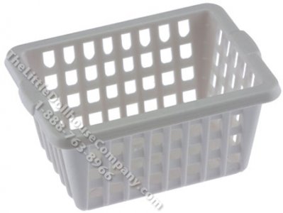 (image for) Miniature White Laundry Basket for Dollhouse