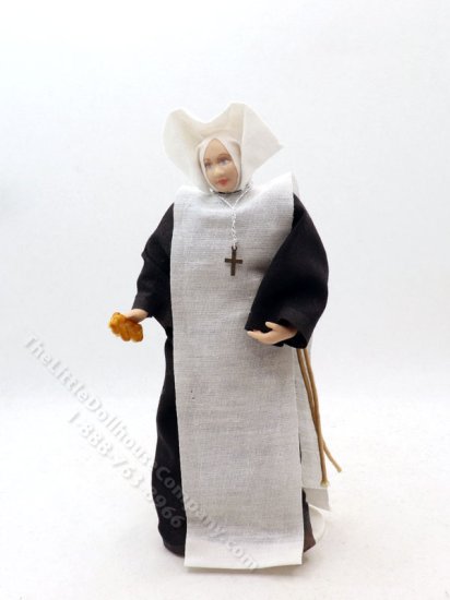 (image for) Miniature Handcrafted Vintage Medieval Nun Doll