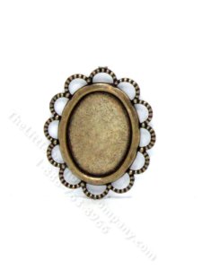 (image for) Miniature Antique Bronze Frame or Tray for Dollhouses
