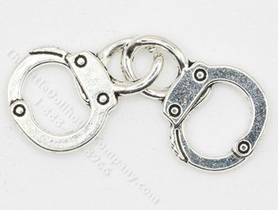 (image for) Miniature Silver Handcuffs For Dollhouses