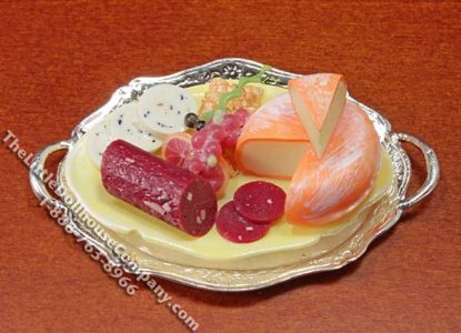 (image for) Dollhouse Scale Model Cheese & Salami Tray