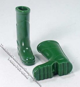 (image for) Miniature Green Rubber Boots for Dollhouses