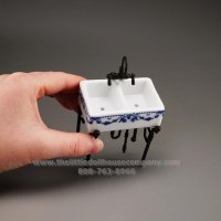 (image for) Miniature Small Kitchen Sink - Blue Bow Design