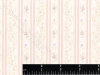 (image for) Pink Floral Stripe Miniature Wallpaper for Dollhouses
