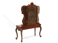 (image for) Miniature Hinged Mirror Dressing Table for Dollhouses - Walnut