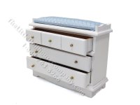(image for) Miniature Changing Table/Chest w/ Blue Pad for Dollhouses