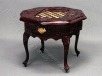(image for) Miniature Octagonal Mahogany Chess Table For Dollhouses