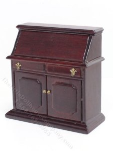 (image for) Dollhouse Miniature Mahogany Fold-Down Desk