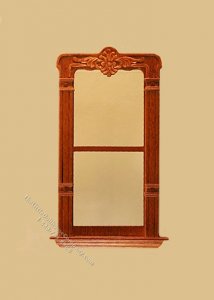 (image for) Miniature McAllister Carved Single Window Walnut