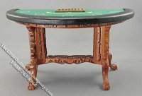 (image for) Miniature Walnut Finish Blackjack Table for Dollhouses
