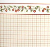 (image for) 1/2 Scale Enamelware and Cherries Wallpaper for Dollhouses