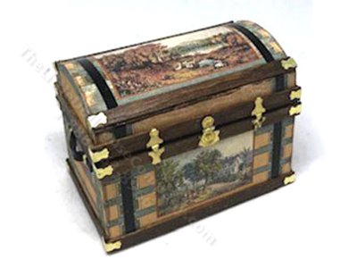 (image for) Miniature Lithograph Wooden Trunk Kit - Classic Americana Fall