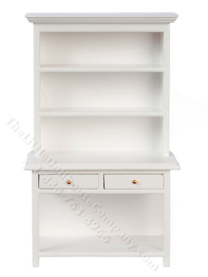 (image for) Miniature White Hutch for Dollhouses