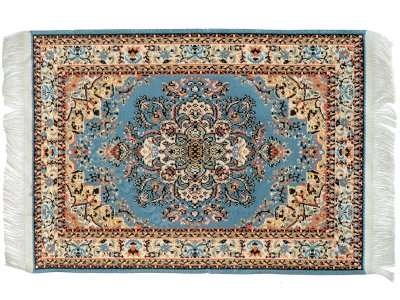 (image for) Miniature Turkish Carpet for Dollhouses - Blue/Gold