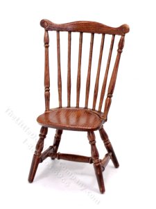 (image for) Miniature Walnut Windsor Chair for Dollhouses