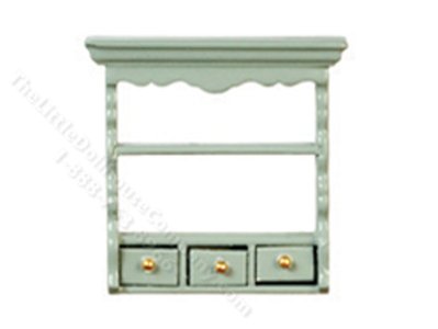 (image for) Miniature Grey Kitchen Shelf For Dollhouses