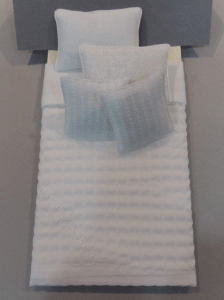 (image for) Miniature Single White "Quilted" Design Bedding Set